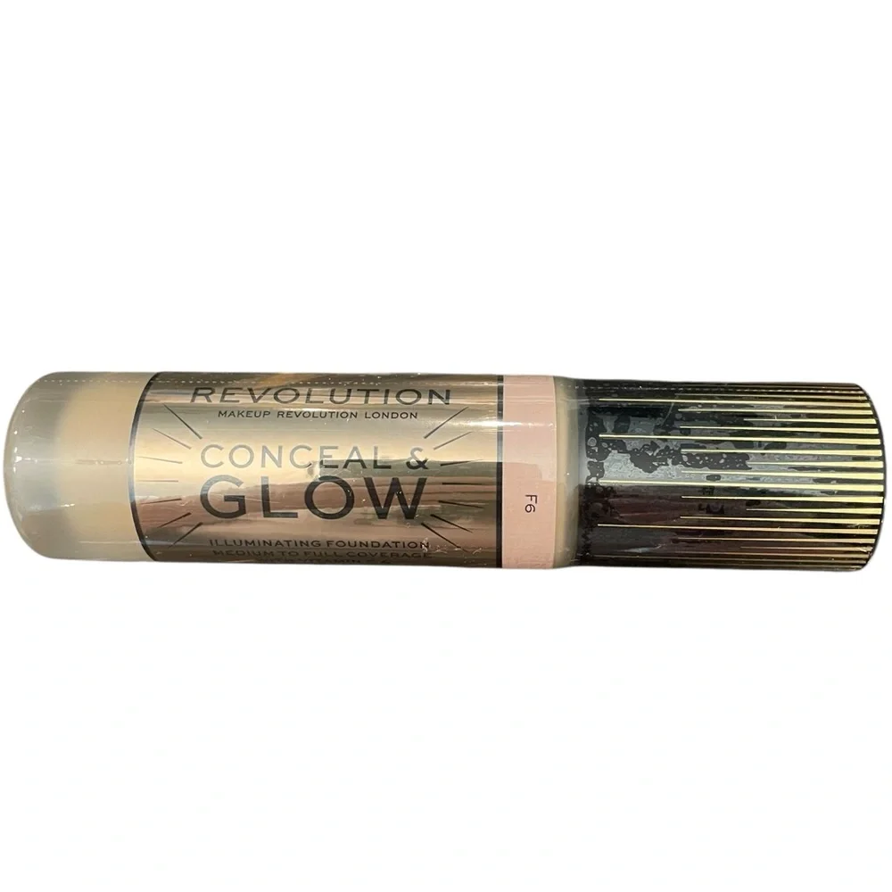 Revolution Makeup Conceal & Glow Illuminating Foundation With Vitamin C Color F6